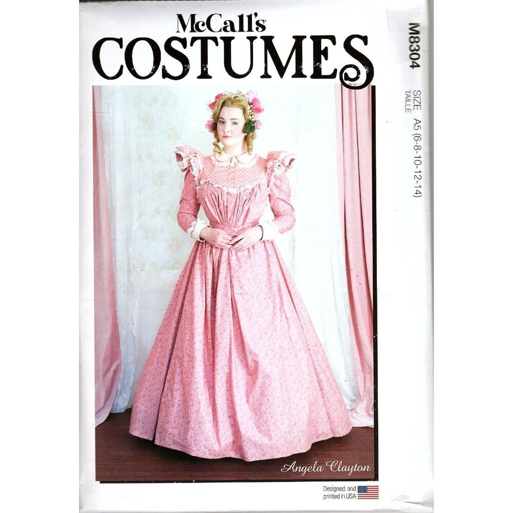 McCall's M8304 Misses 6 to 14 1890s Tea Dress and Belt Uncut Sewing Pattern
